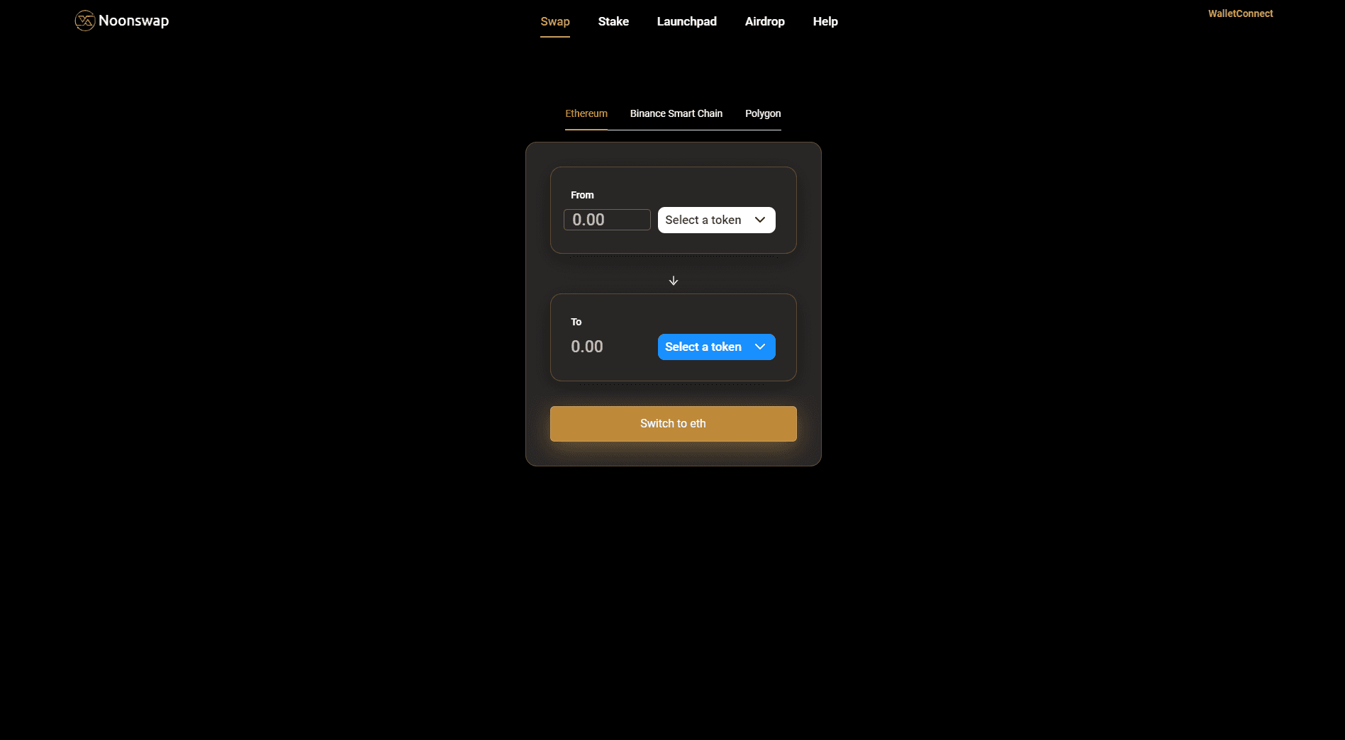 Dex Noonswap interface screenshot