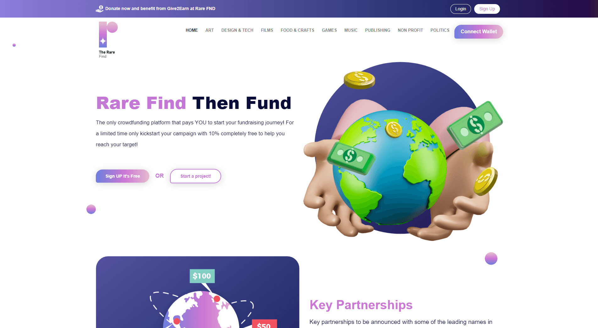RareFnd interface screenshot